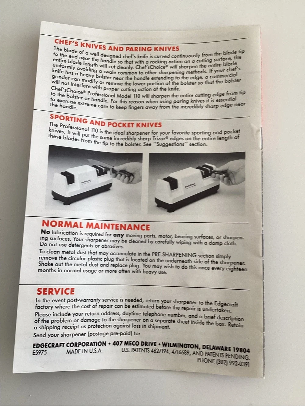 Chef'sChoice 110 Electric Knife Sharpener - White/Black X10